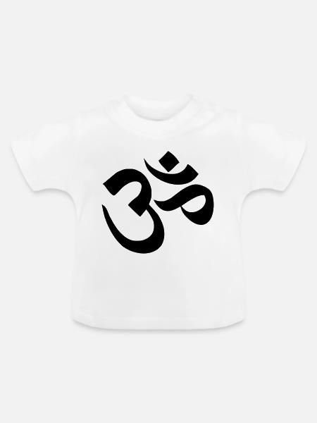 Om Ornament - Baby Bio-T-Shirt mit Rundhals - Weiß