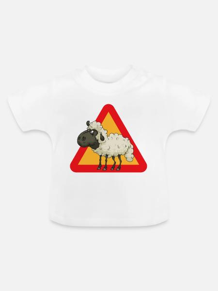 Schaf - Baby Bio-T-Shirt mit Rundhals - Weiß