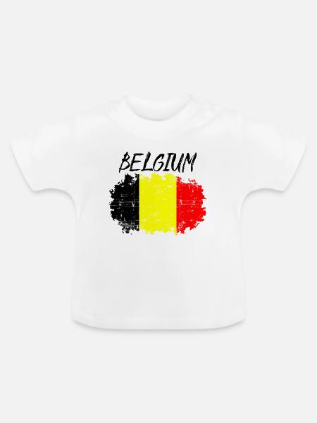 Belgium - Baby Bio-T-Shirt mit Rundhals - Weiß