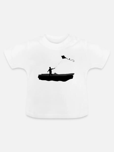 Junge mit Drachen - Baby Bio-T-Shirt mit Rundhals - Weiß