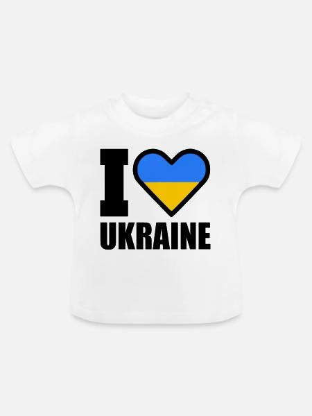 Ukraine - Baby Bio-T-Shirt mit Rundhals - Weiß