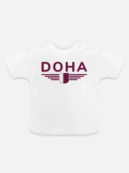 Doha Design – Stilvoll und Einzigartig - Baby Bio-T-Shirt mit Rundhals - Weiß