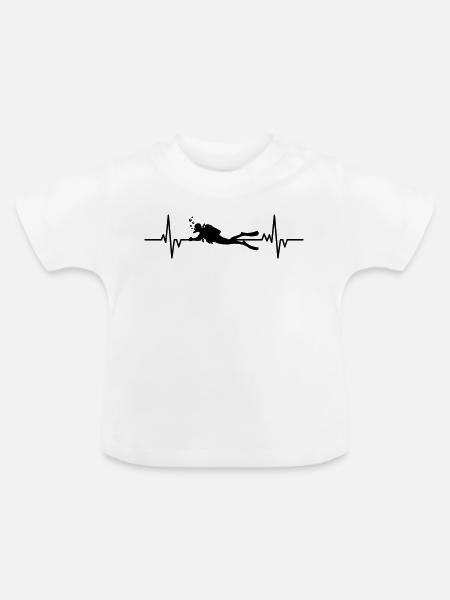 Diver - Heartbeat - Baby Bio-T-Shirt mit Rundhals - Weiß