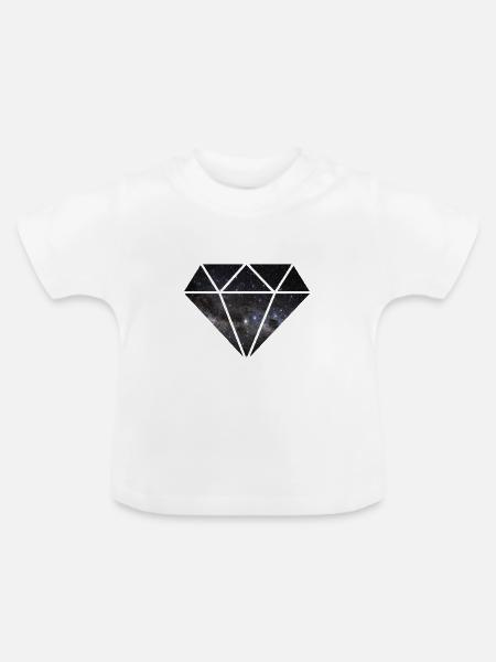 Diamant in Space - Baby Bio-T-Shirt mit Rundhals - Weiß