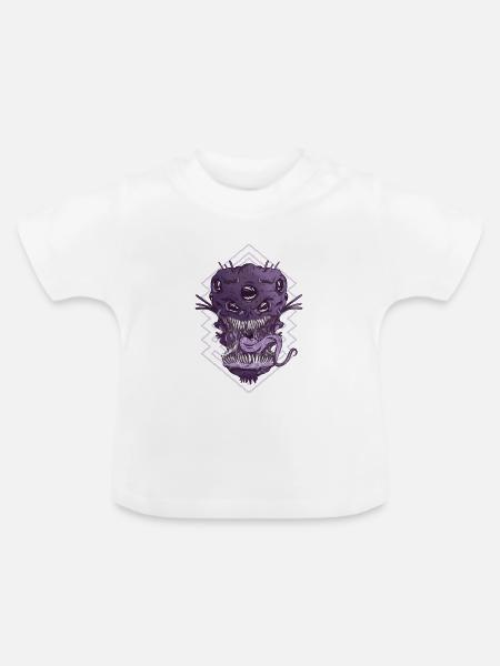 Alien Kopf Monster - Baby Bio-T-Shirt mit Rundhals - Weiß
