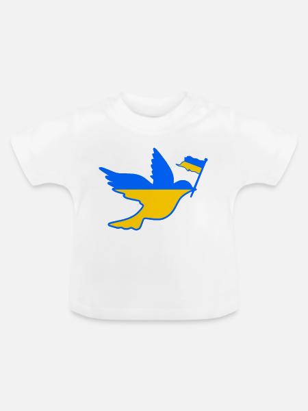 UKRAINE - Baby Bio-T-Shirt mit Rundhals - Weiß