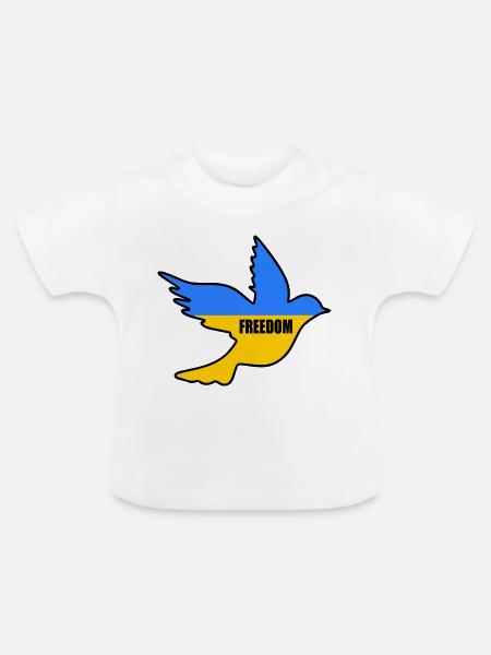 Ukraine - Baby Bio-T-Shirt mit Rundhals - Weiß