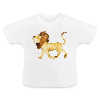 watercolored Lion by Sabina Elisabeth - Baby Bio-T-Shirt mit Rundhals - Weiß - Vorne