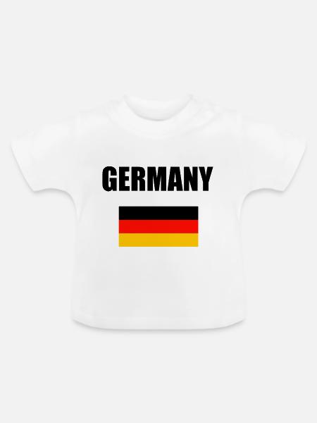 Germany mit Flaggendesign - Baby Bio-T-Shirt mit Rundhals - Weiß