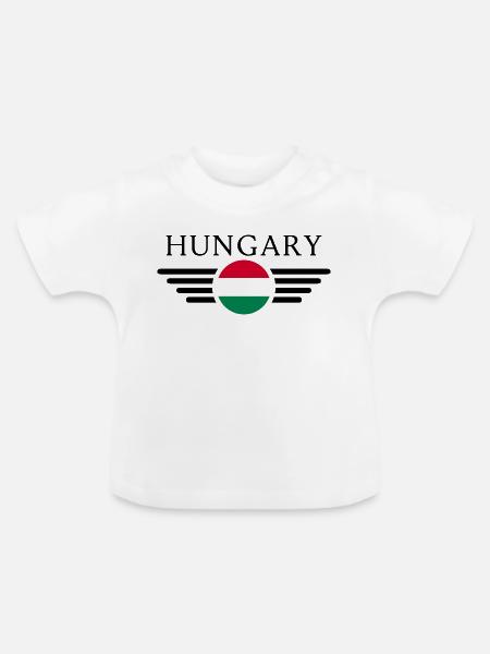 Ich liebe Ungarn - Baby Bio-T-Shirt mit Rundhals - Weiß