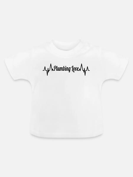 Klempner Herzlinie - Baby Bio-T-Shirt mit Rundhals - Weiß