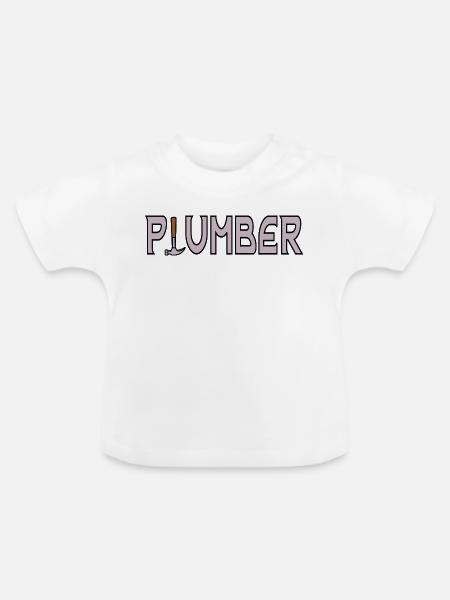Klempner-Papa - Baby Bio-T-Shirt mit Rundhals - Weiß