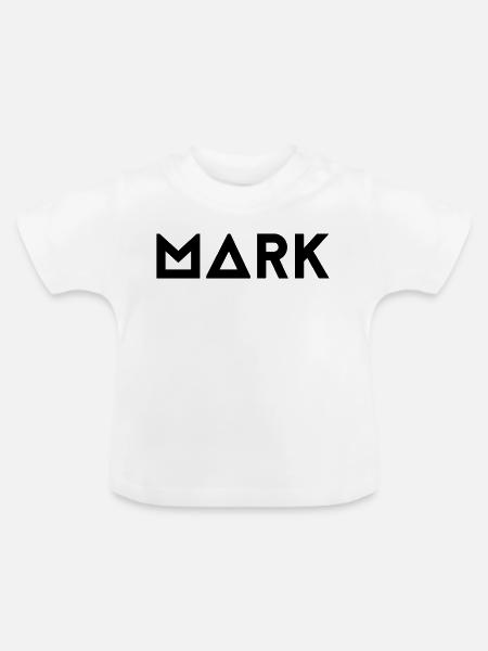 Vorname Mark - Baby Bio-T-Shirt mit Rundhals - Weiß