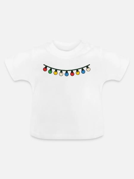 Festliche Weihnachtslichter im Weihnachtsglanz - Baby Bio-T-Shirt mit Rundhals - Weiß