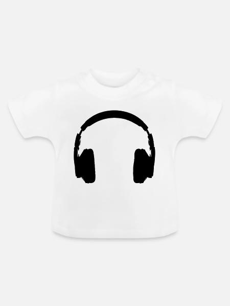 headphones - Baby Bio-T-Shirt mit Rundhals - Weiß