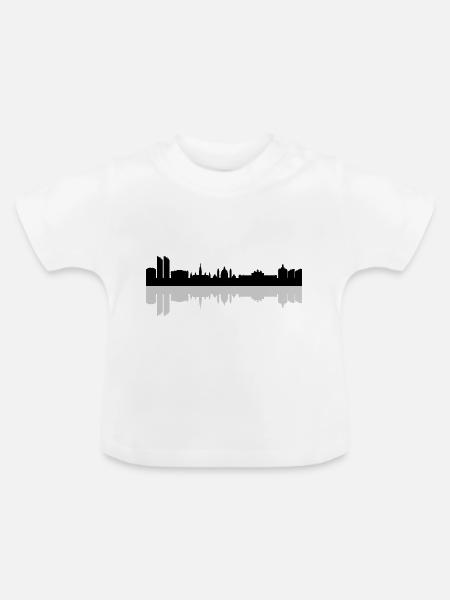Skyline von Wien - Baby Bio-T-Shirt mit Rundhals - Weiß