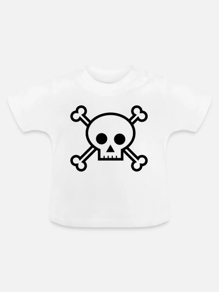 Totenschädel - Baby Bio-T-Shirt mit Rundhals - Weiß