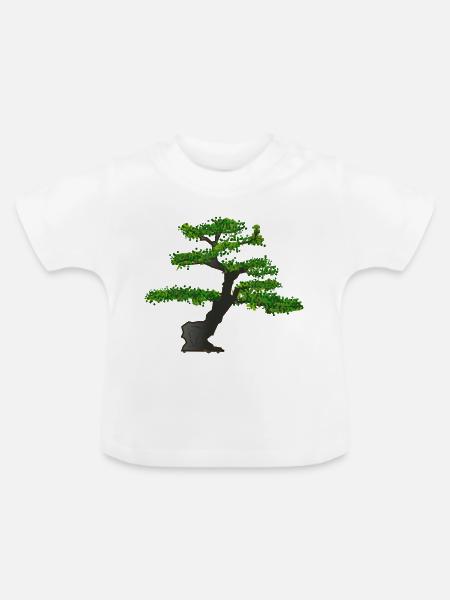Bonsai - Baby Bio-T-Shirt mit Rundhals - Weiß