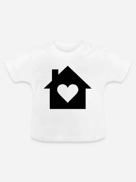 Zuhause - Baby Bio-T-Shirt mit Rundhals - Weiß