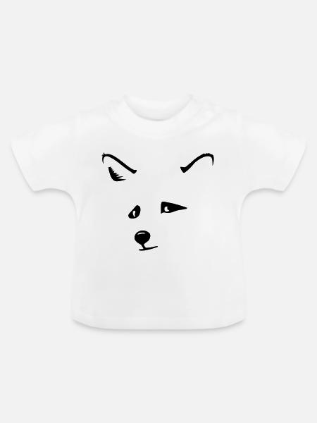 Fuchskopf / fox head (1c) - Baby Bio-T-Shirt mit Rundhals - Weiß