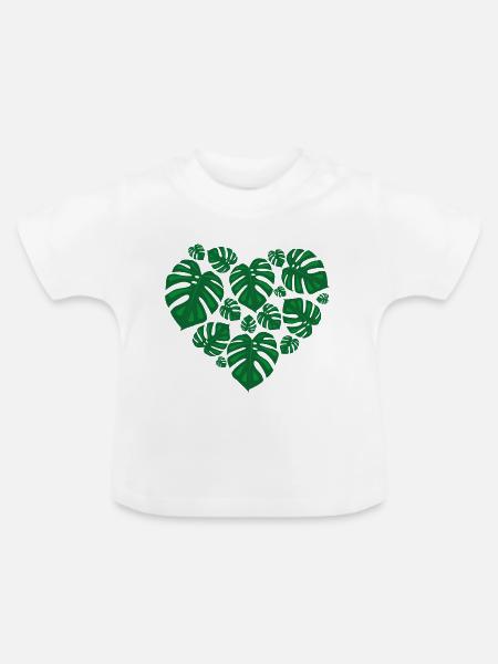 Plantlove - Baby Bio-T-Shirt mit Rundhals - Weiß
