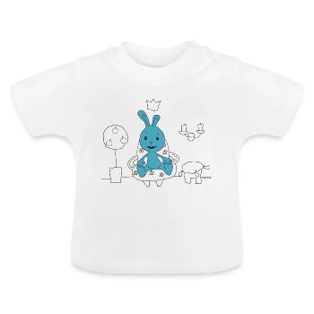 KiKANiNCHEN Motiv zum Ausmalen! - Baby Bio-T-Shirt mit Rundhals - Weiß - Vorne