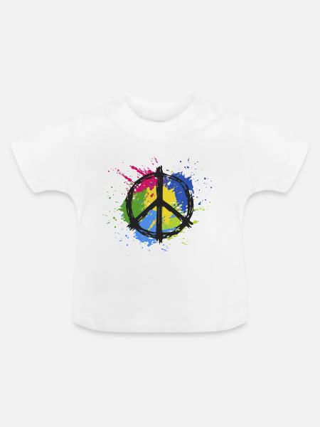 T-Shirt positive Vibration. - Baby Bio-T-Shirt mit Rundhals - Weiß