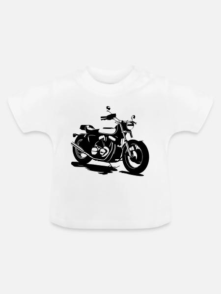 KLASSISCHES MOTORRAD - Baby Bio-T-Shirt mit Rundhals - Weiß