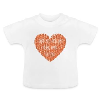 Darf ich Dich um Deine Hand bitten? - Baby Bio-T-Shirt mit Rundhals - Weiß - Vorne