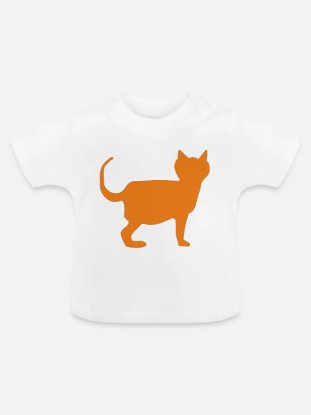 katze orange - Baby Bio-T-Shirt mit Rundhals - Weiß