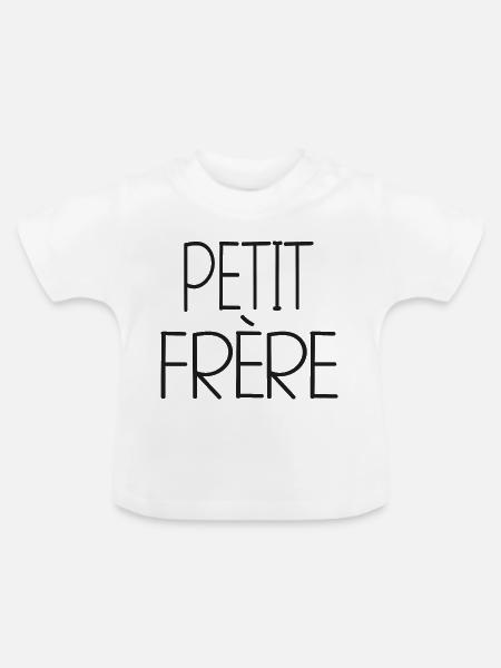 Kleiner Bruder - fragin - Baby Bio-T-Shirt mit Rundhals - Weiß