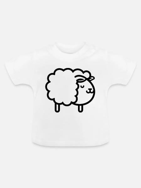 Schaf - Baby Bio-T-Shirt mit Rundhals - Weiß