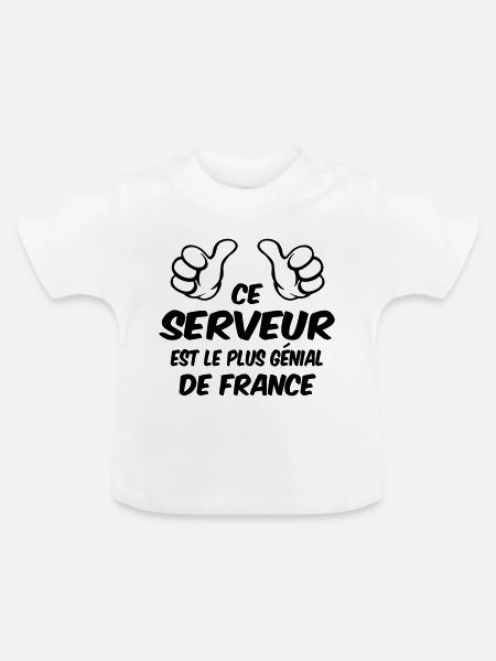 BESTER SERVER - Baby Bio-T-Shirt mit Rundhals - Weiß