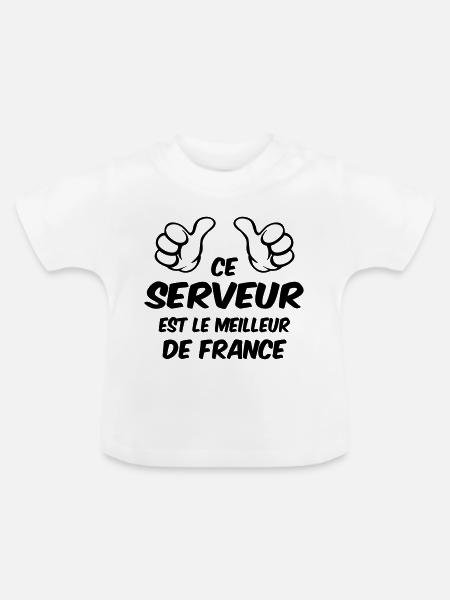 BESTER SERVER - Baby Bio-T-Shirt mit Rundhals - Weiß
