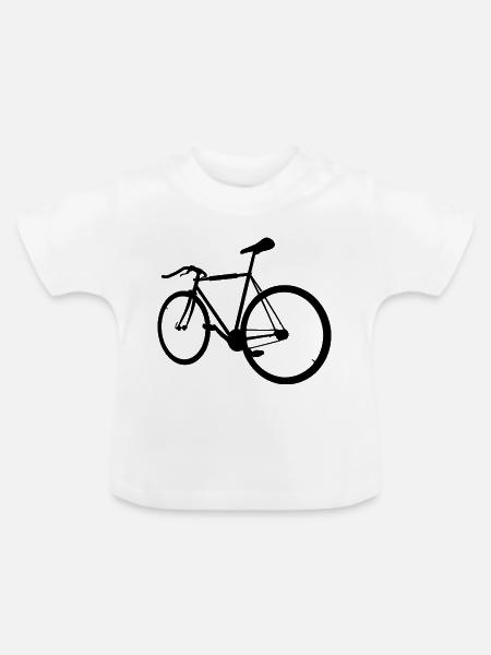 Fixie Fahrrad - Baby Bio-T-Shirt mit Rundhals - Weiß