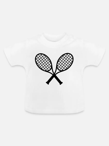 Tennisschläger Logo - Baby Bio-T-Shirt mit Rundhals - Weiß