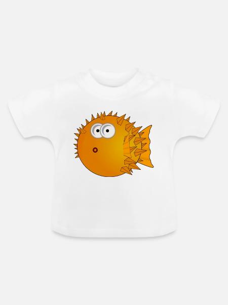 kugelfisch - Baby Bio-T-Shirt mit Rundhals - Weiß