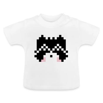 Waschbaer Pixel Art - Baby Bio-T-Shirt mit Rundhals - Weiß - Vorne