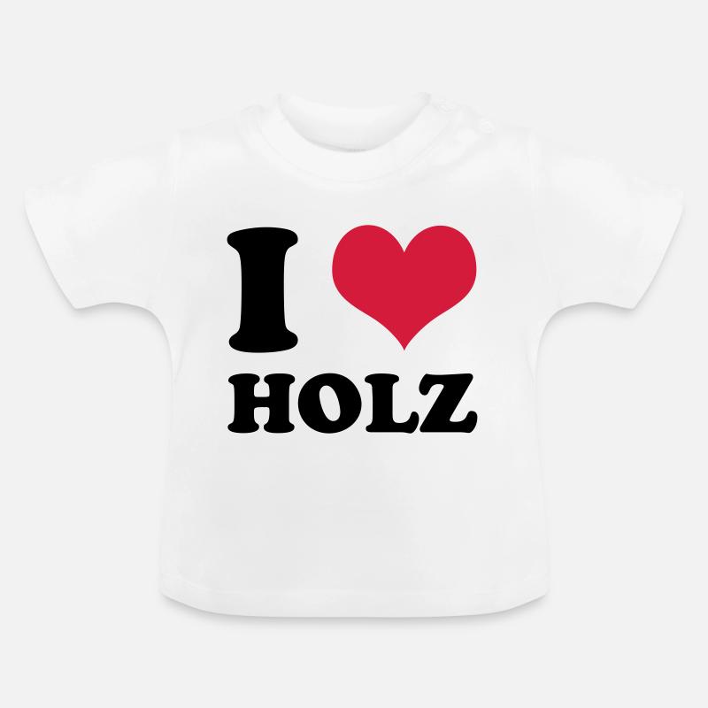 J'aime le bois - T-shirt bio col rond Bébé - blanc