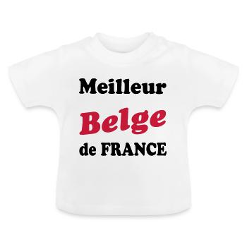 Meilleur belge de France 222 - Baby Organic T-Shirt with Round Neck - white - Front
