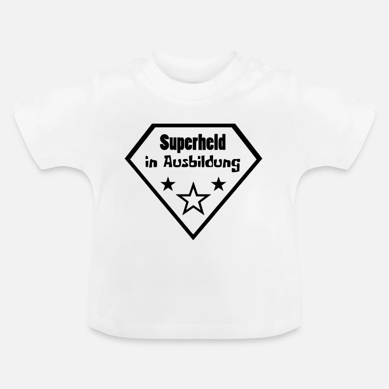 Super-héros en formation - T-shirt bio col rond Bébé - blanc