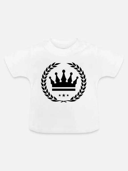 krone kranz symbol - Baby Bio-T-Shirt mit Rundhals - Weiß
