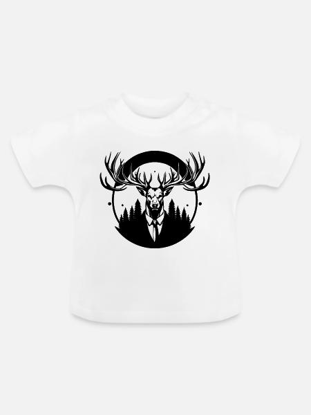 boss hirsch - Baby Bio-T-Shirt mit Rundhals - Weiß