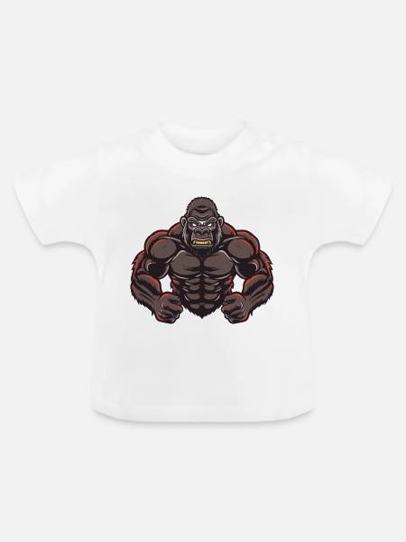 Gorilla Stark Comic - Baby Bio-T-Shirt mit Rundhals - Weiß