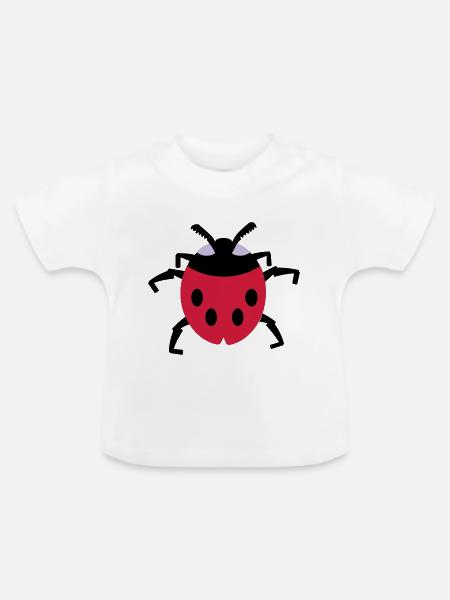 Marienkäfer / ladybug (3c) - Baby Bio-T-Shirt mit Rundhals - Weiß