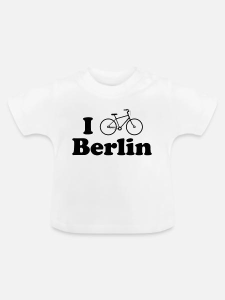 berlin biking - Baby Bio-T-Shirt mit Rundhals - Weiß