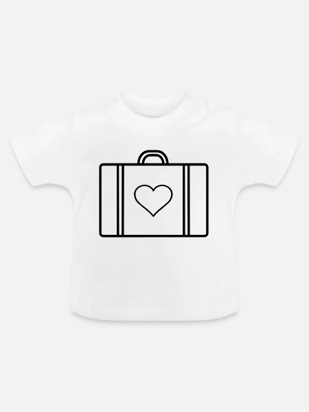 Koffer Reise Liebe - Baby Bio-T-Shirt mit Rundhals - Weiß