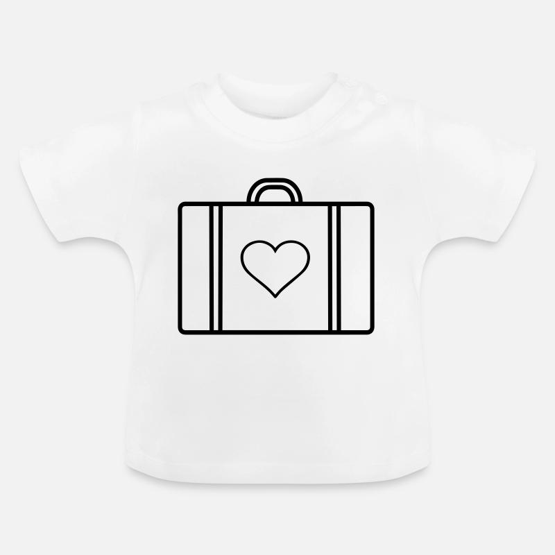 amour Voyage valise - T-shirt bio col rond Bébé - blanc