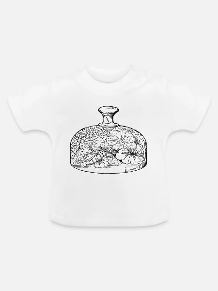 glas-glocken-leer-blumen - Baby Bio-T-Shirt mit Rundhals - Weiß