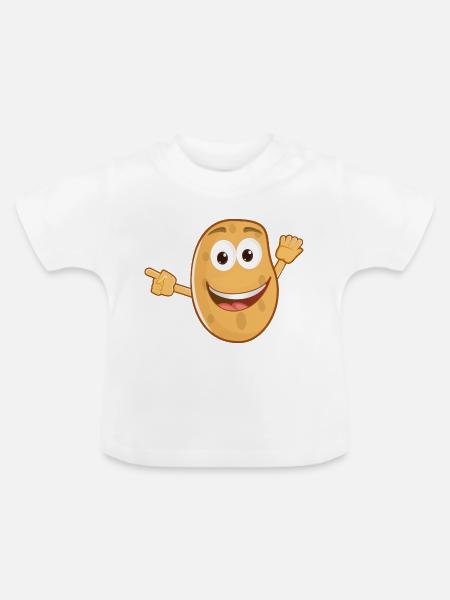 Funny Potato - Baby Bio-T-Shirt mit Rundhals - Weiß